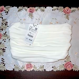 ZARA | White Bustier Crop Top | NWT